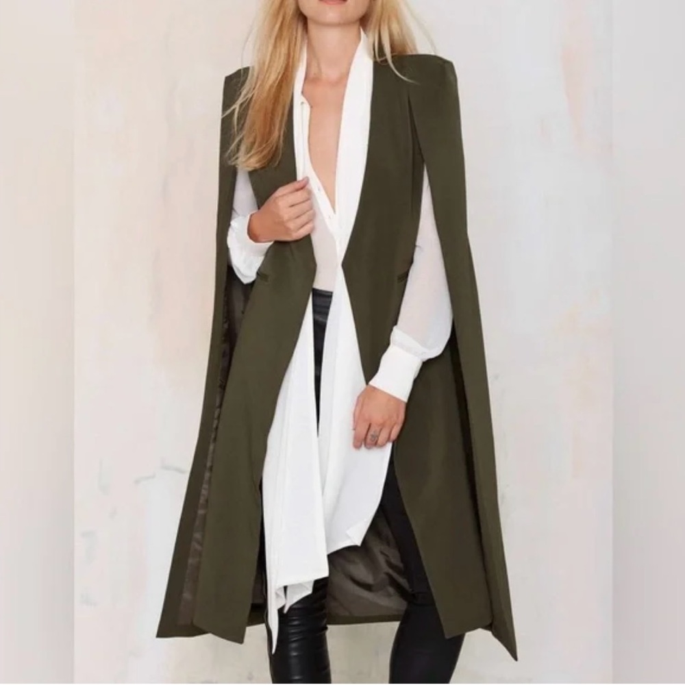 HAODUOYI Olive Green Cape Blazer | Size S | NWOT